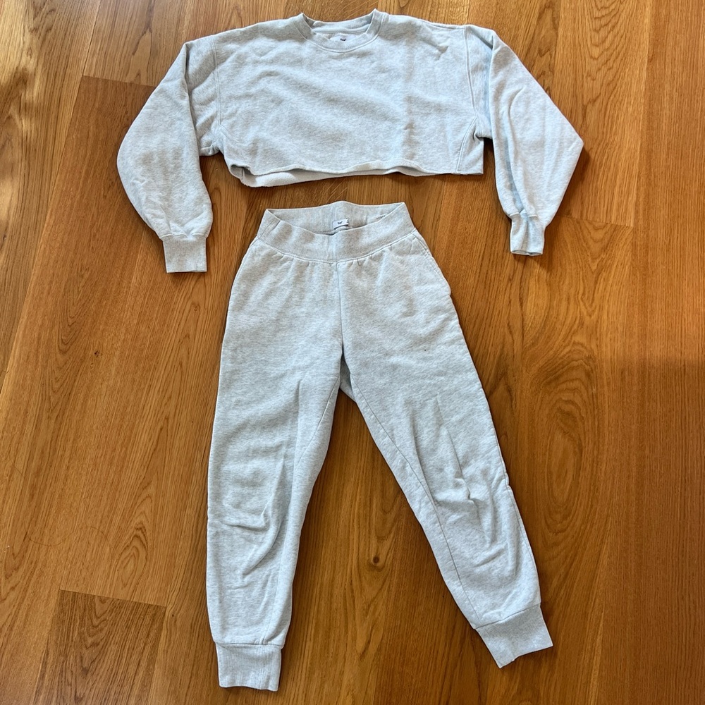 Tna Cozyaf Boyfriend Cropped Sweatshirt & Sweatpants Matching Set - XS